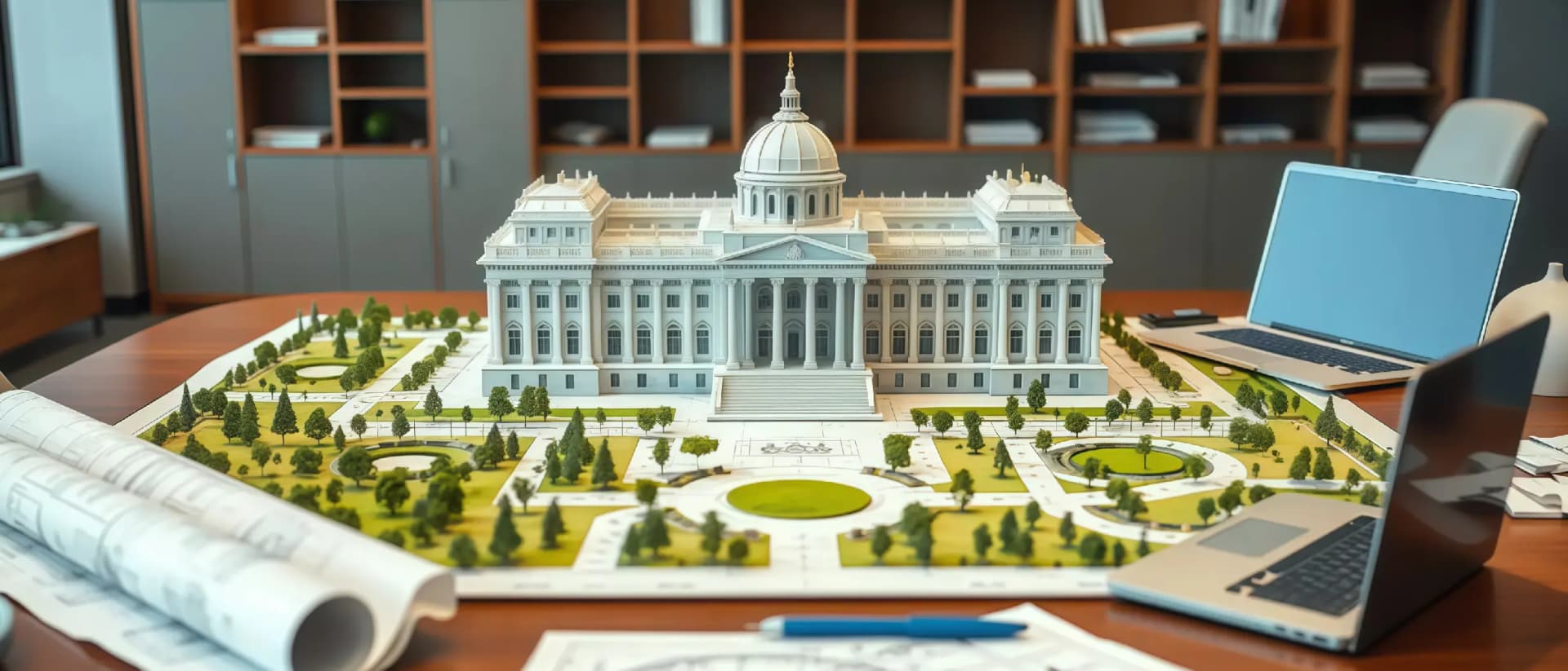 Architectural model of a government building design