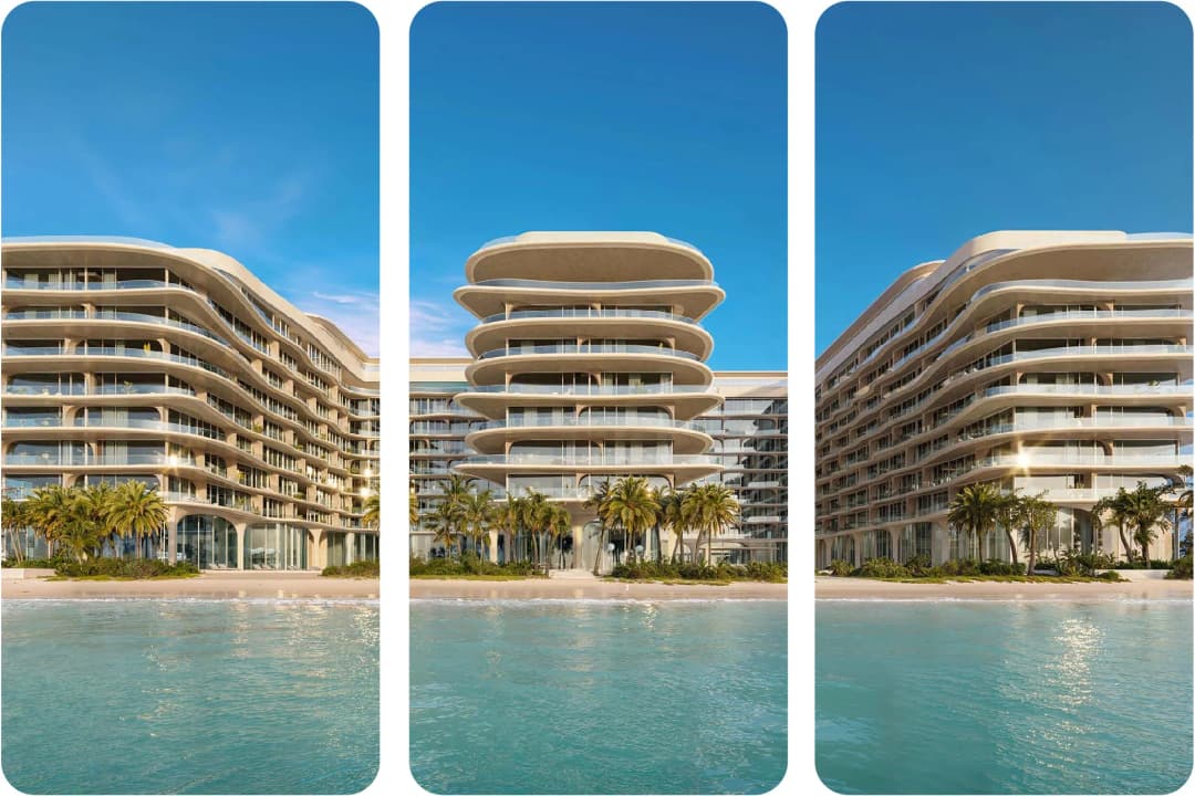 مبنى حديث على الواجهة البحرية بتصميم معماري منحني