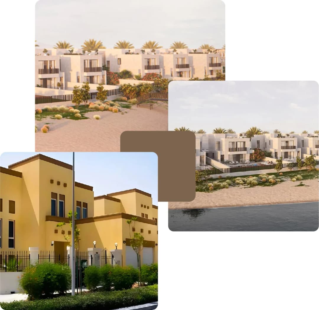 Desert-style villas and waterfront living homes