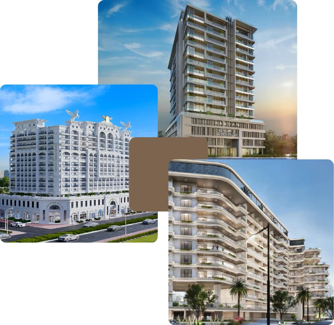 Elegant buildings with unique exterior designs