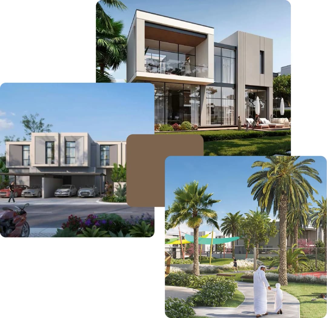Contemporary villas and family-friendly green parks
