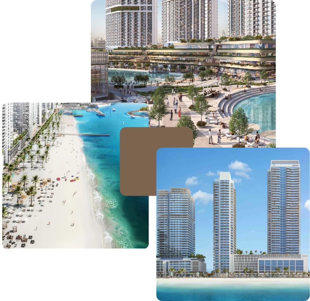 Beachfront towers with pools and ocean views