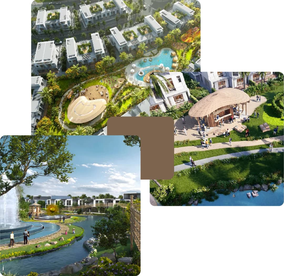 Luxury community with beautiful landscaping and water features