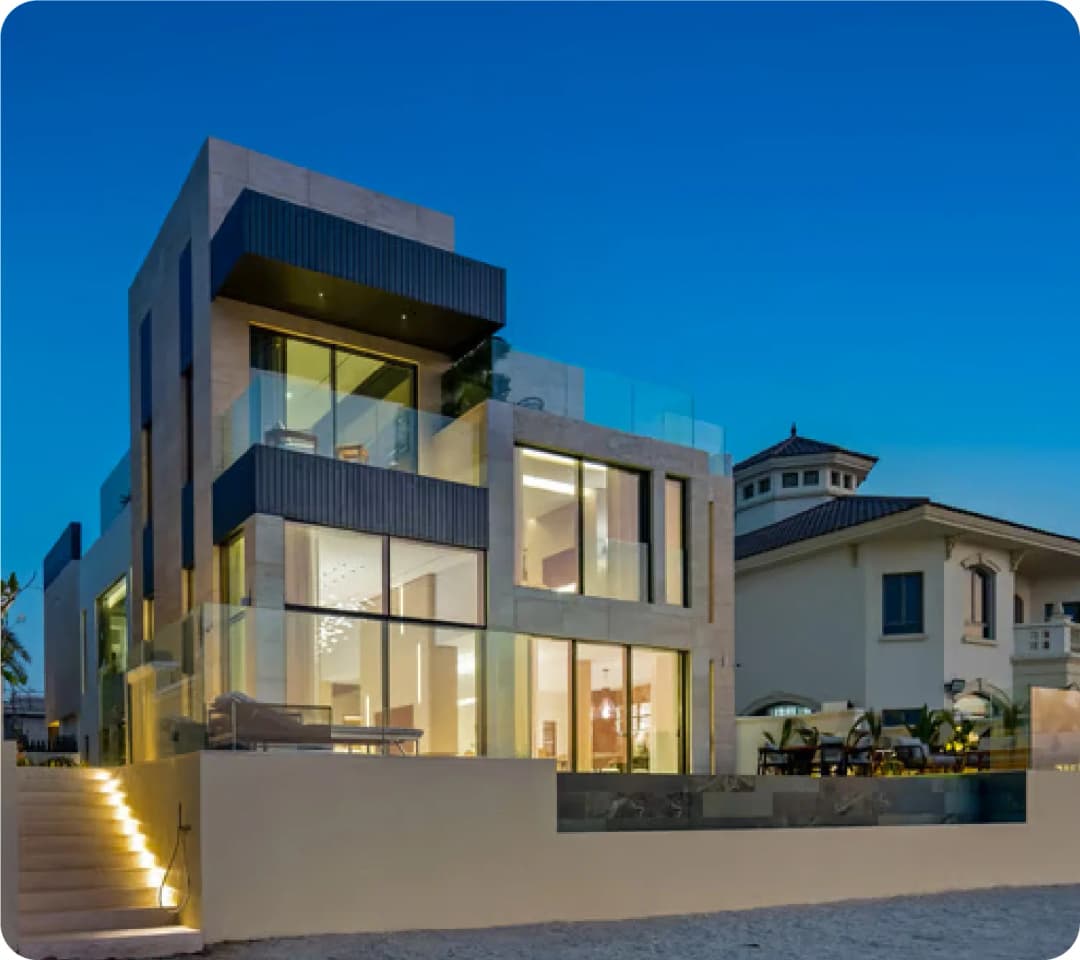 A luxurious modern villa with a pool in Dubai