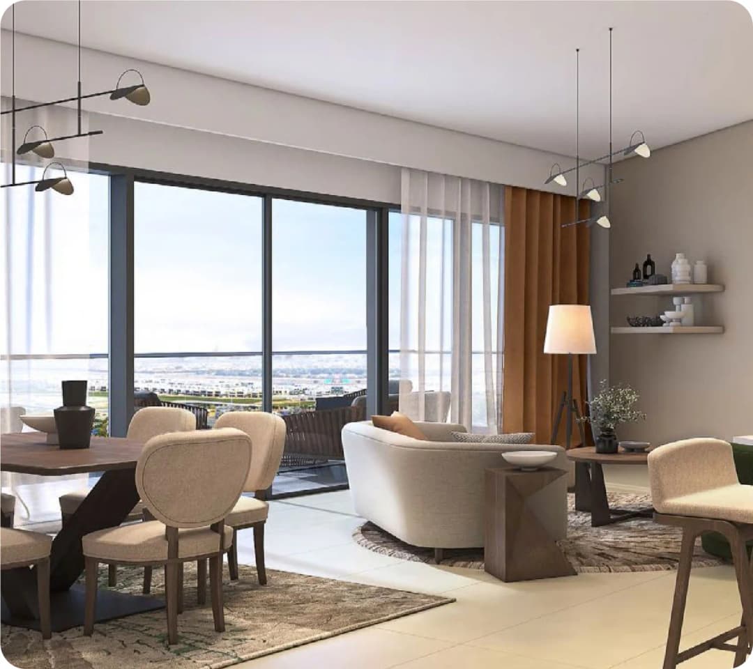 Luxury villas in a residential development with gardens