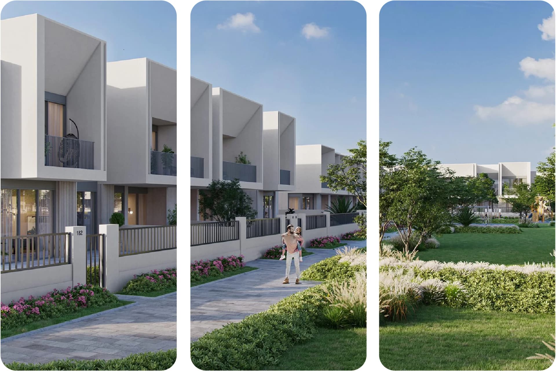 Exterior view of modern villas at The Legends