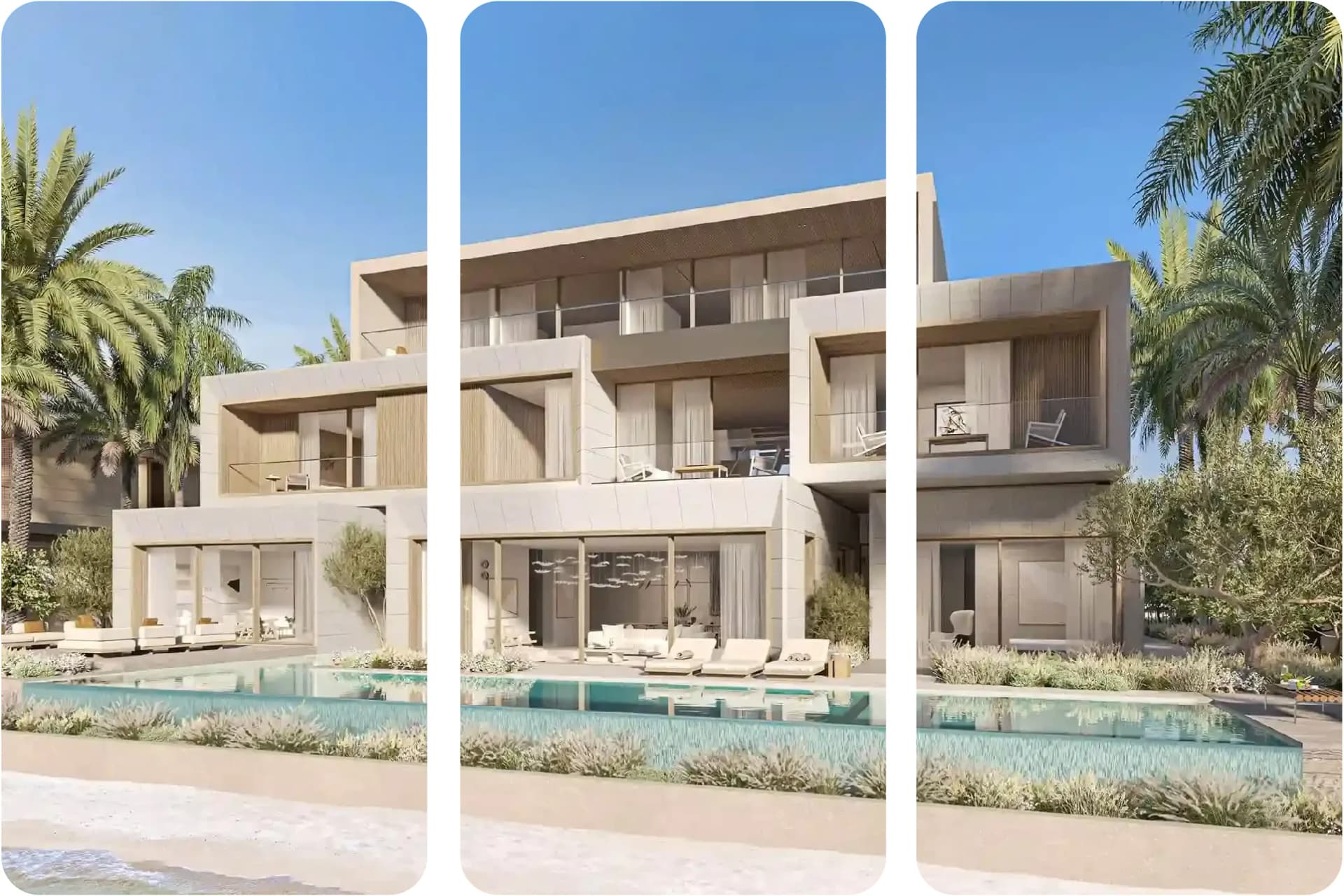 Modern architecture of homes in The Legends community