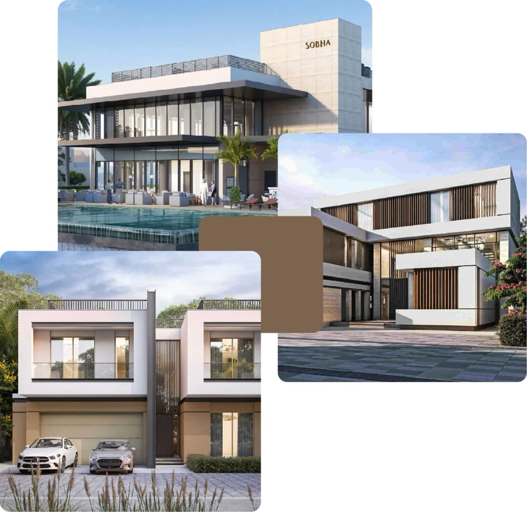 Modern villas and luxurious clubhouse views