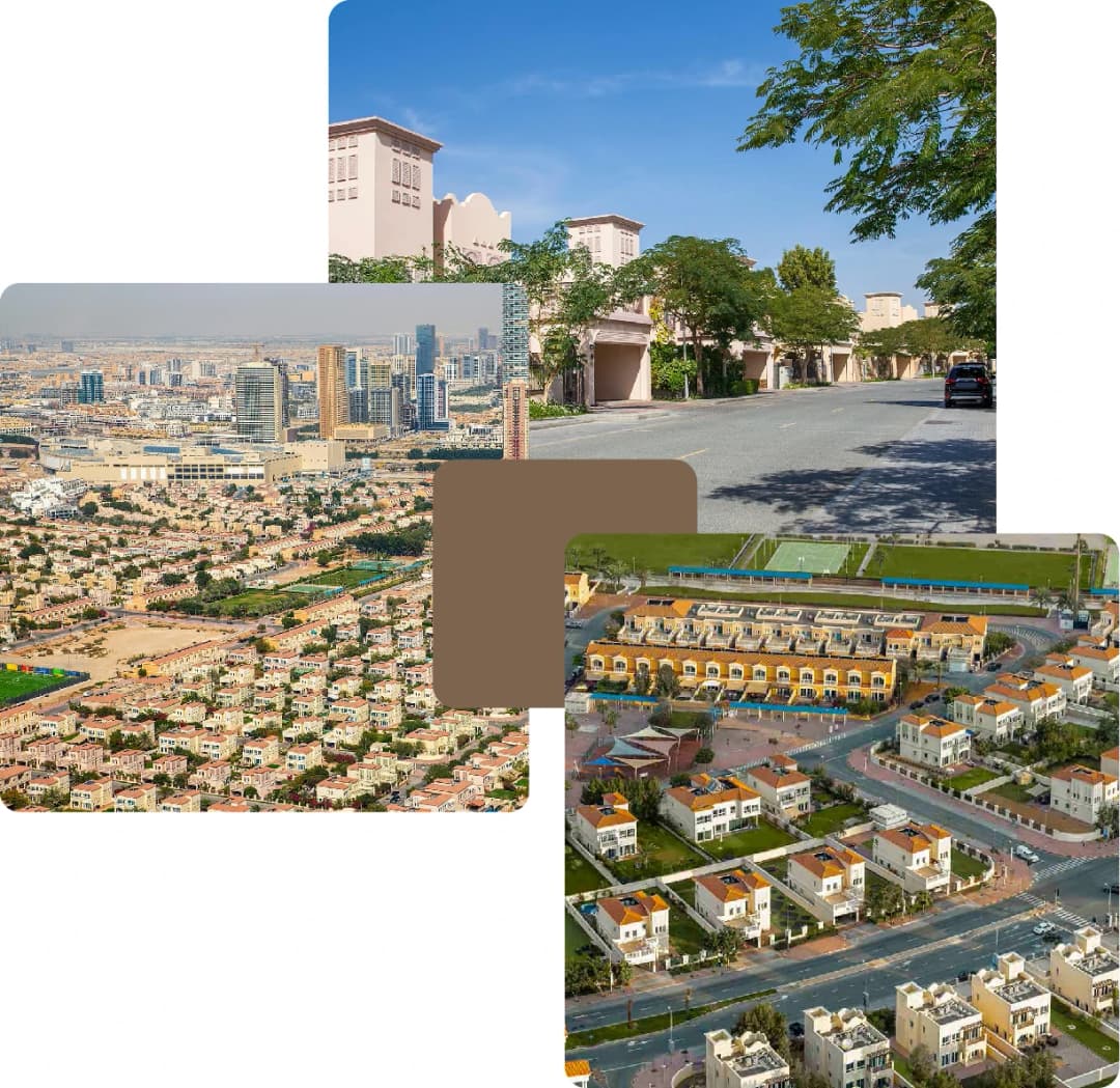 Suburban community and aerial views of housing