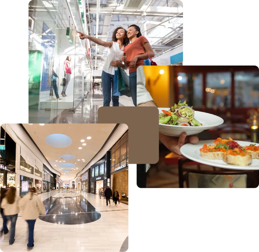 Mall shopping and fine dining experience