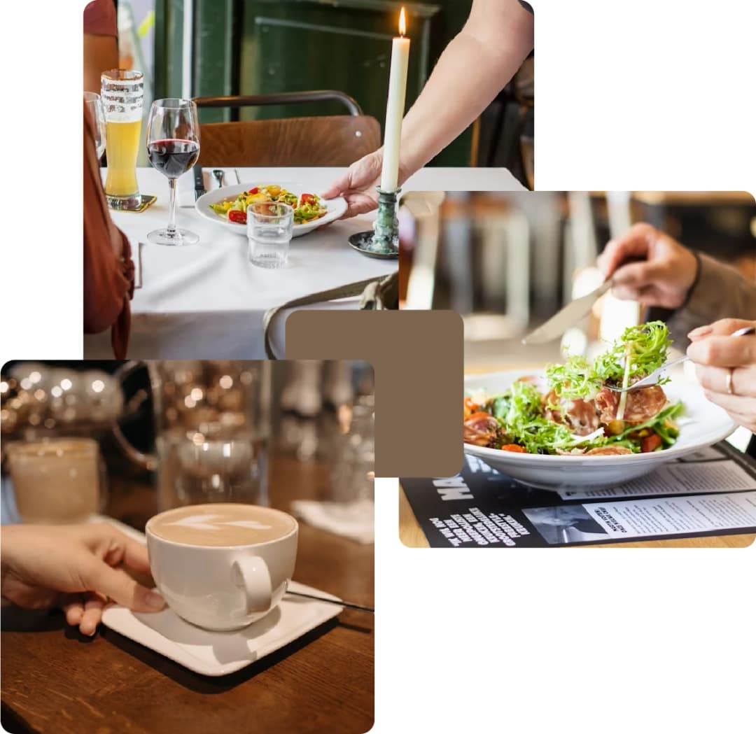 Romantic dining and latte in cozy café setting