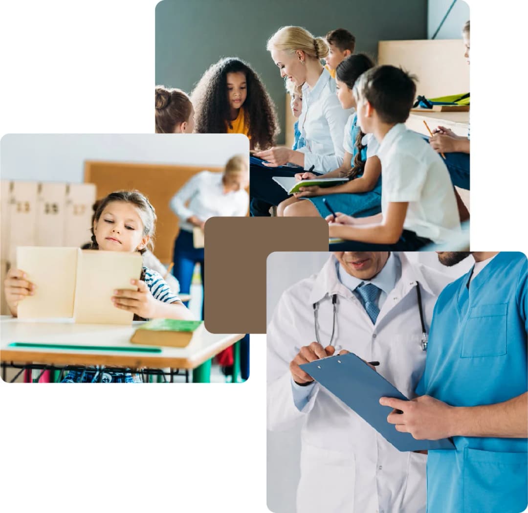 Children engaged in classroom activities with their teacher