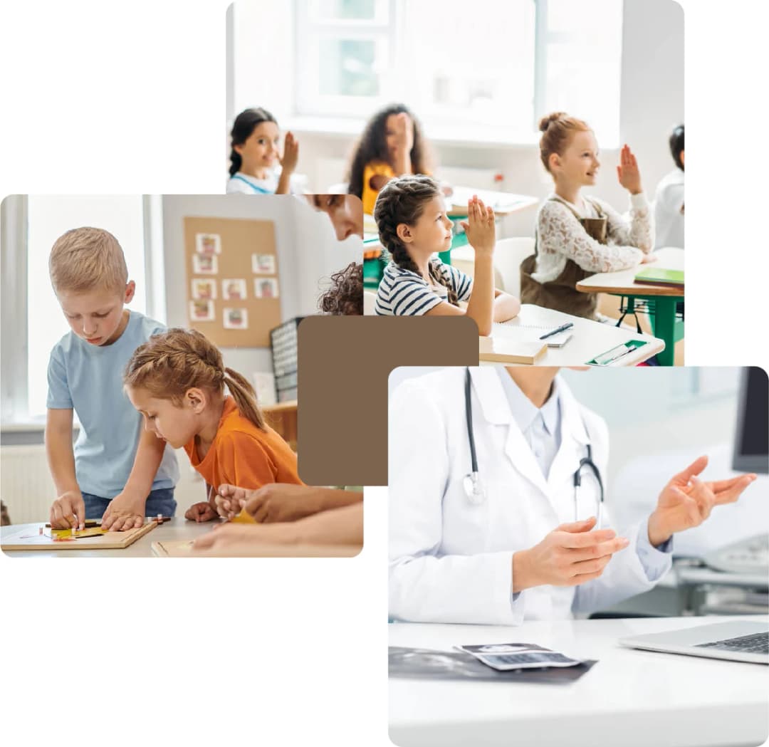 Children actively participating in classroom activities