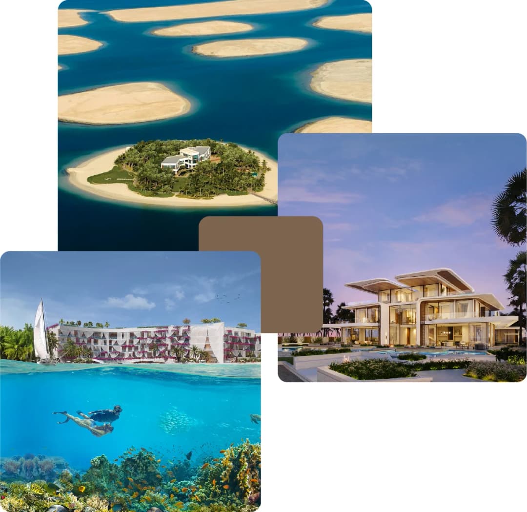 Overwater mansions, ocean resorts and lagoons
