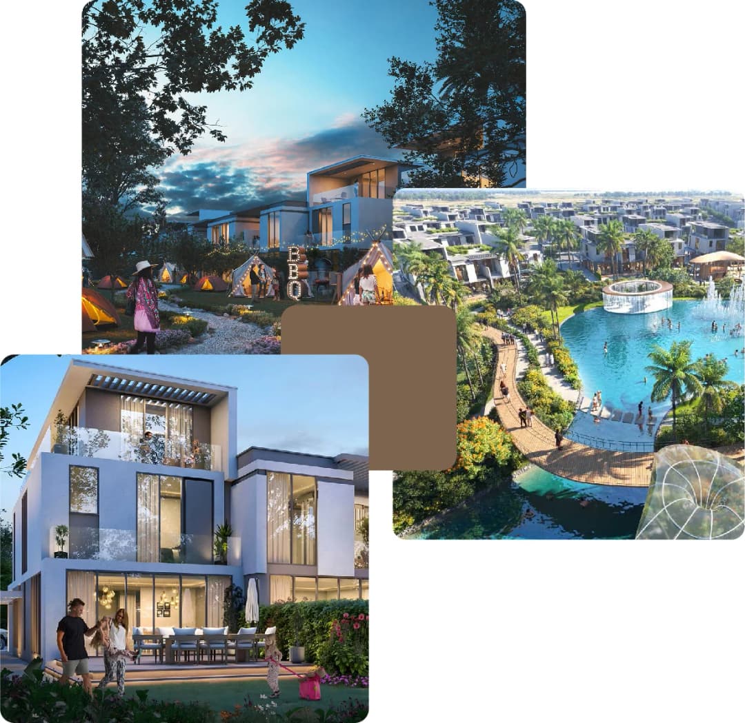 Contemporary residential neighborhood with private villas
