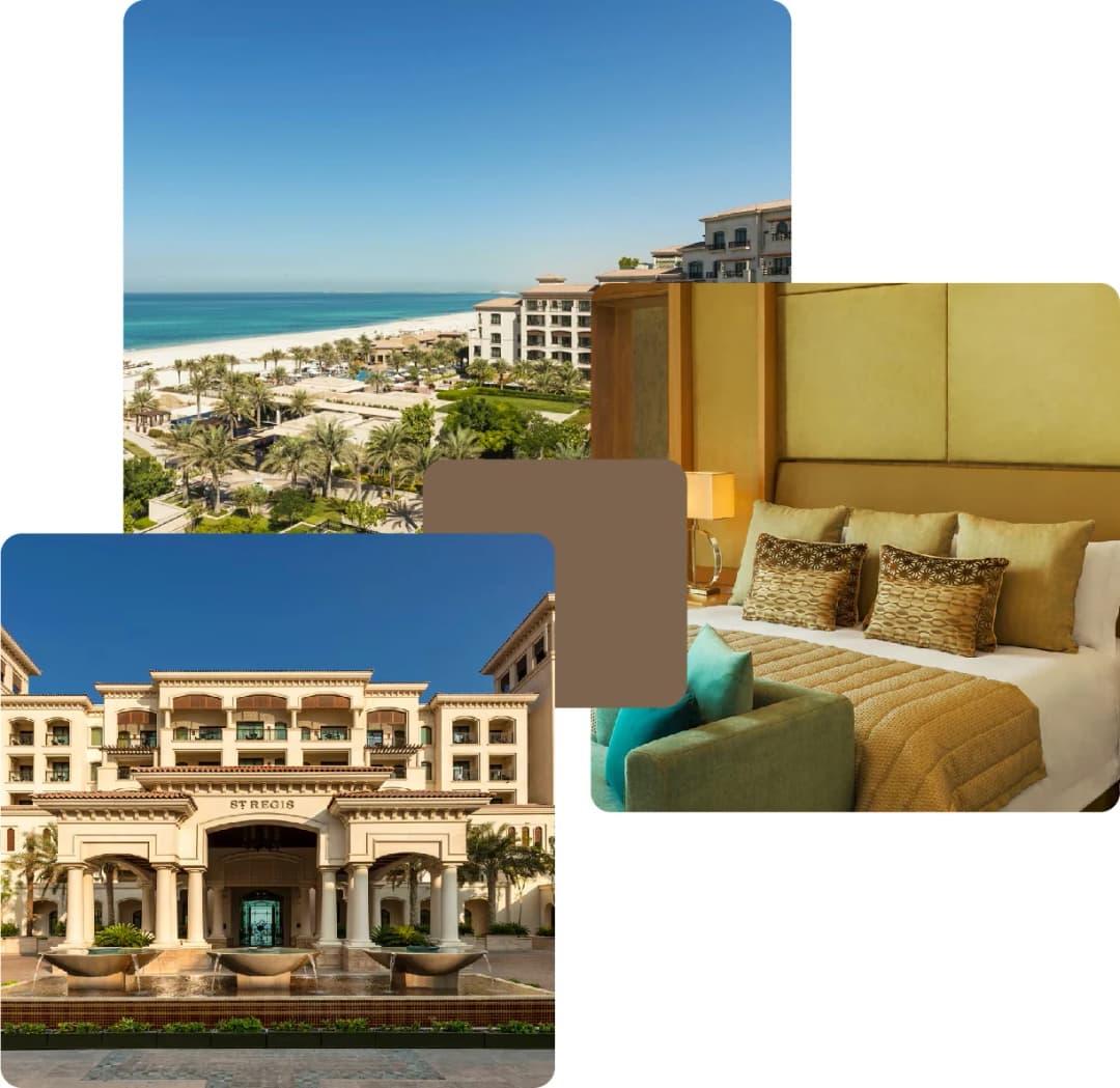 Spacious hotel room with elegant decor and a view