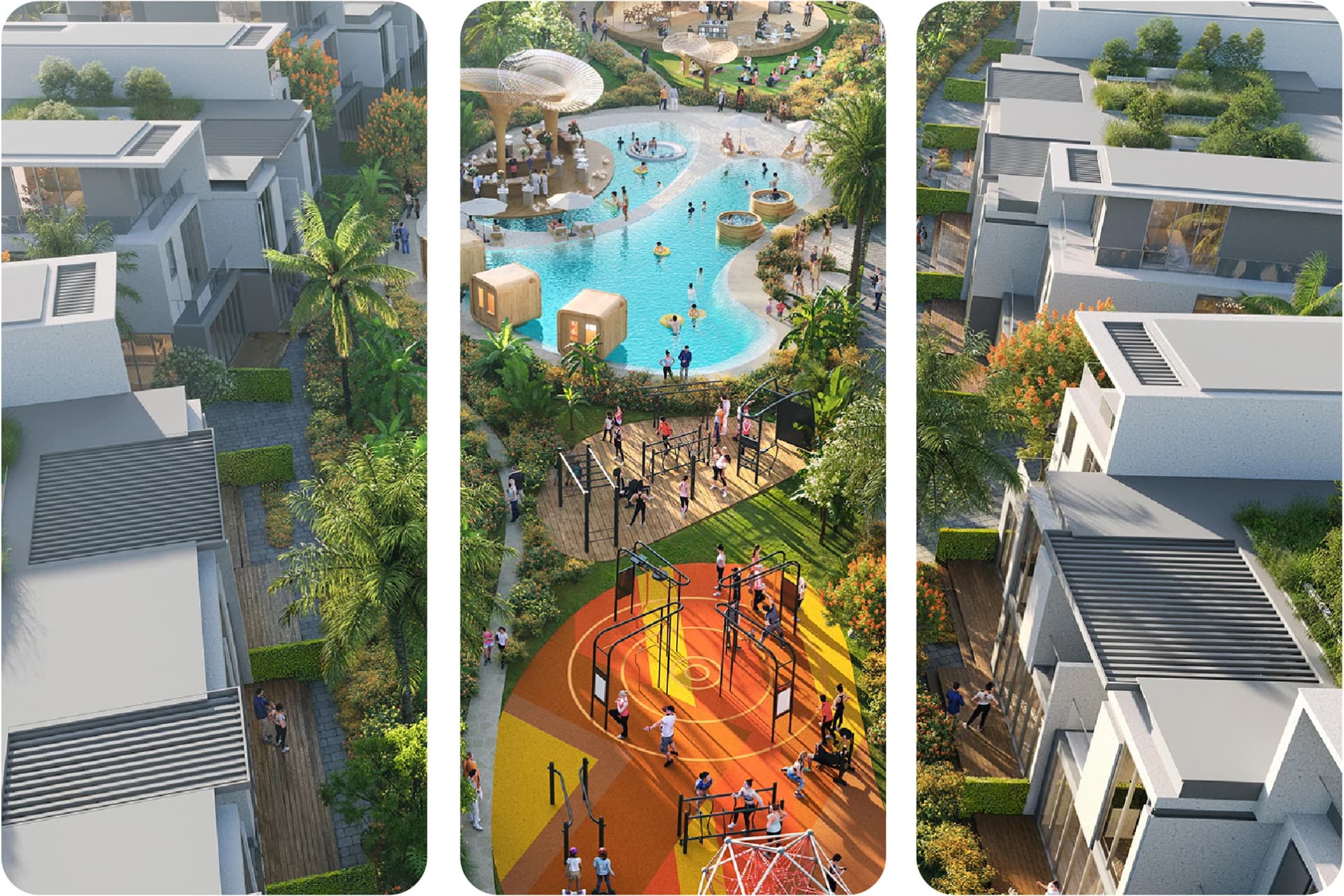 Elegant living room with modern furniture and ample natural light