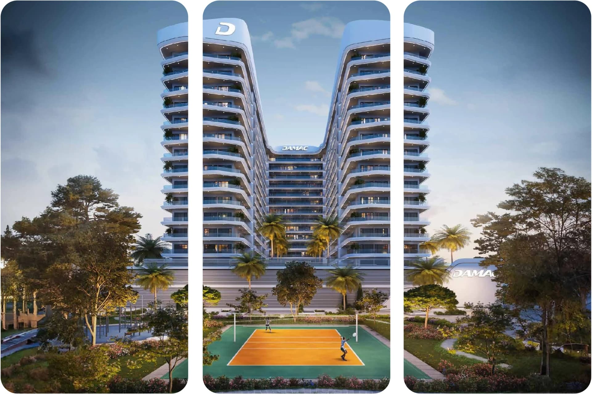 Damac Hills flat overlooking the golf club and verdant scenery