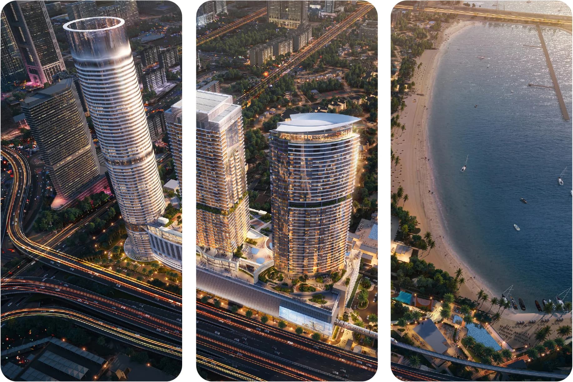 Beachfront luxury apartments with a sunset view