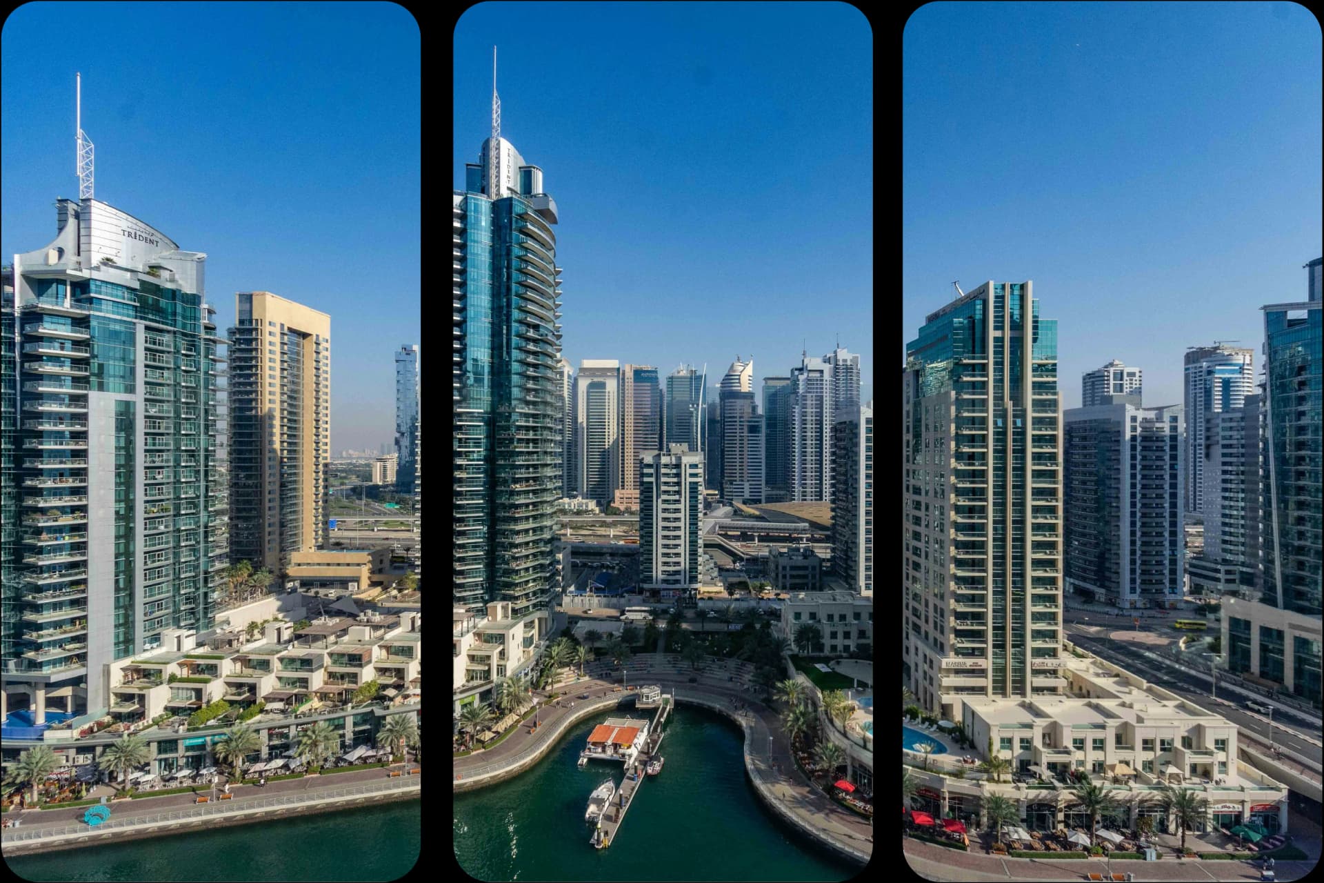 Trident Bayside and Avant Tower overlooking a waterfront