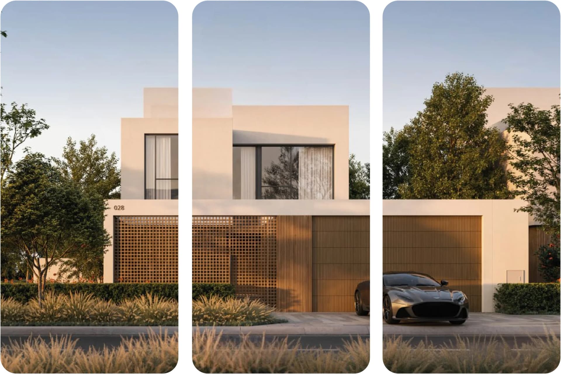 فيلا أنيقة مع مرآب خشبي ومناظر طبيعية خضراء