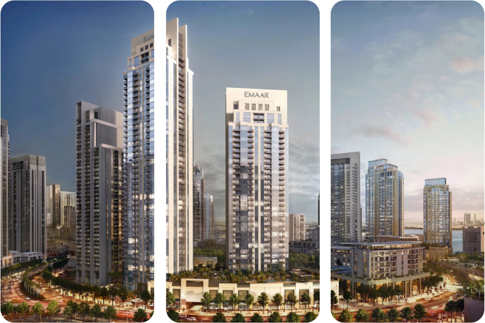 ناطحة سحاب إعمار عند الغسق بالقرب من جسر