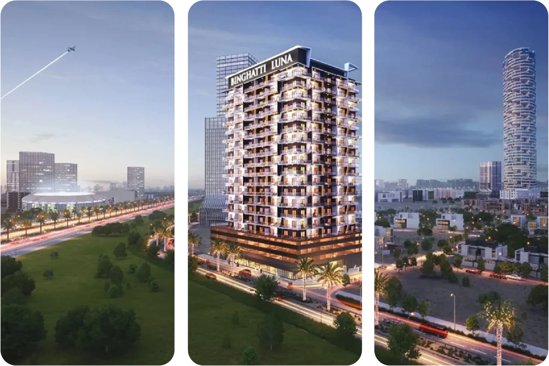 Modern townhouse exterior with yellow accents