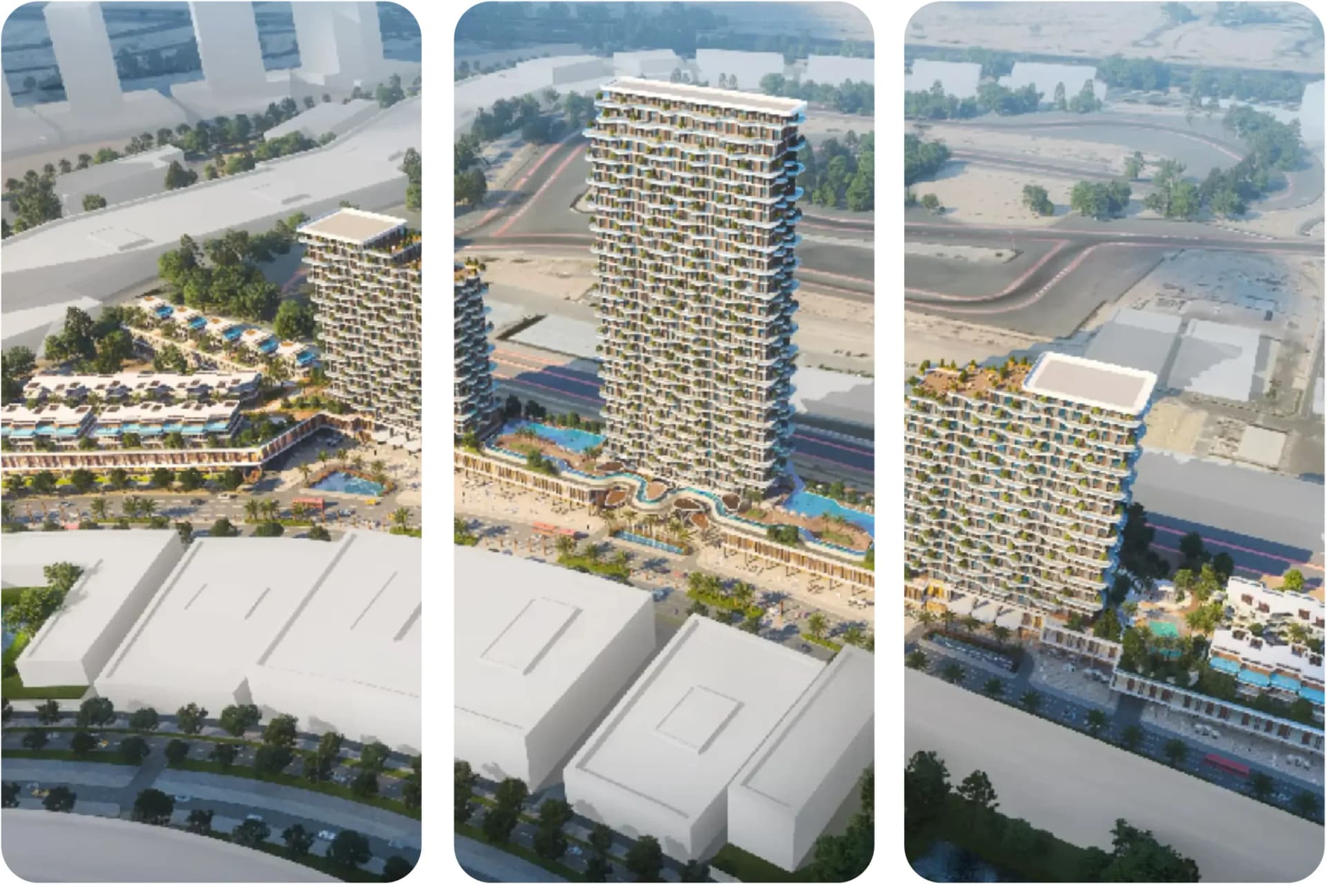 منظر جوي لمبانٍ سكنية شاهقة حديثة