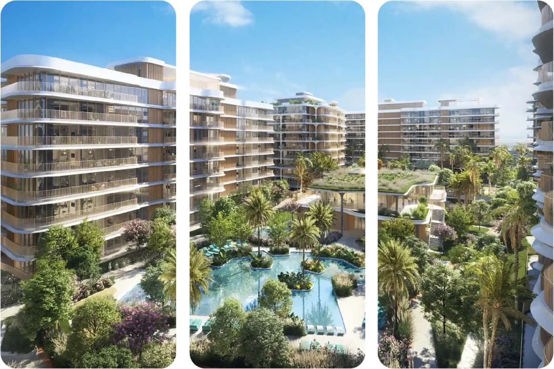 منتجع استوائي مع مبانٍ حديثة وحوض سباحة