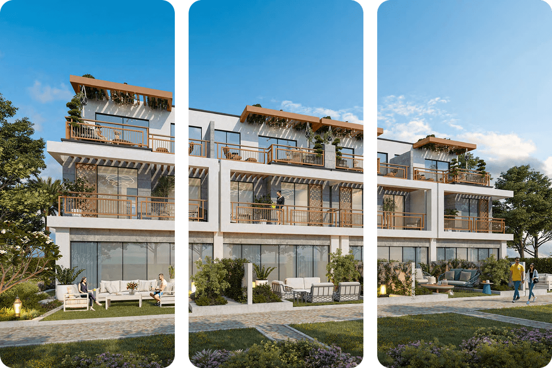 Luxurious modern townhouses with spacious terraces