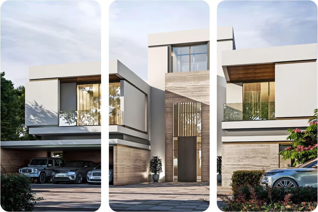 Beachfront view with families enjoying a sunny day at the beach