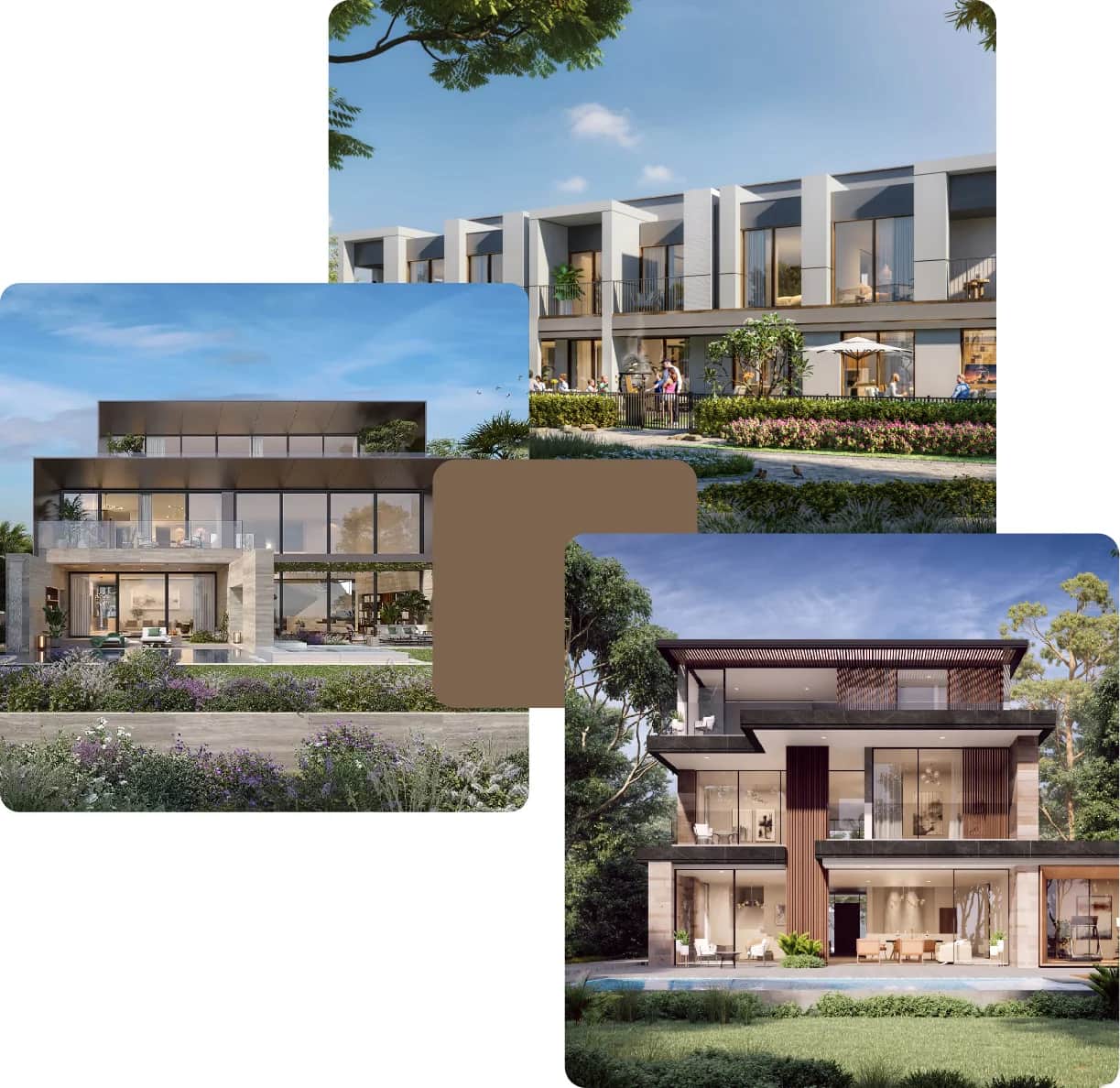 Contemporary villa design with a beautiful garden pathway