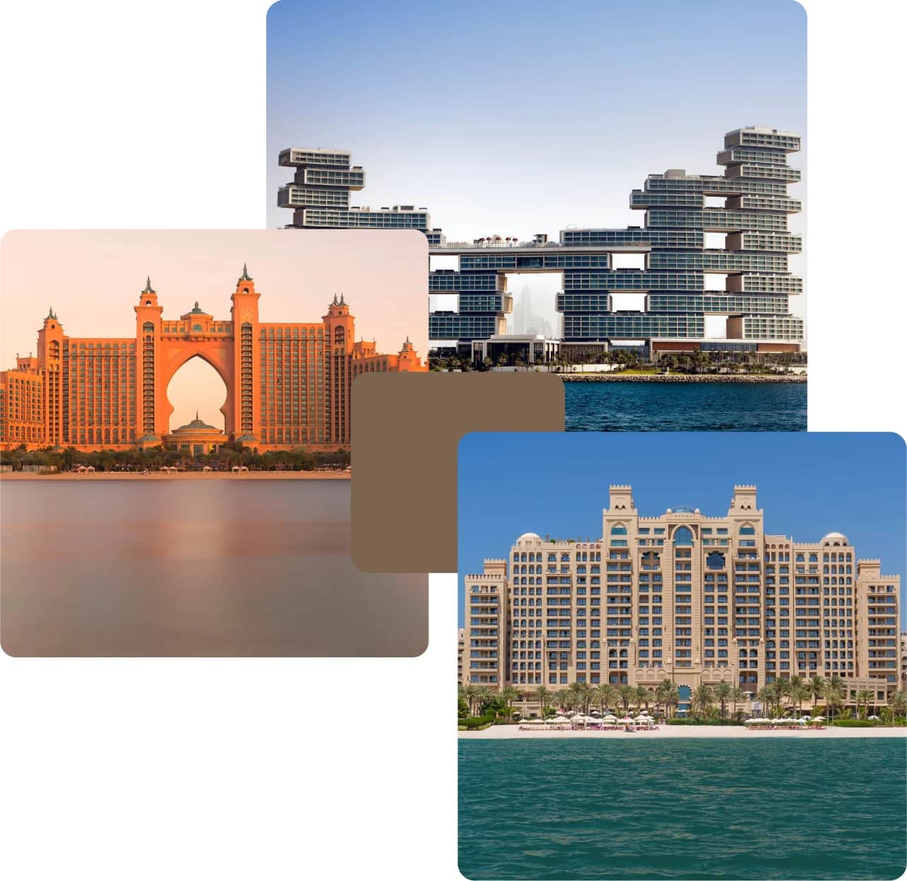 Luxury apartments with beachfront views and palm trees