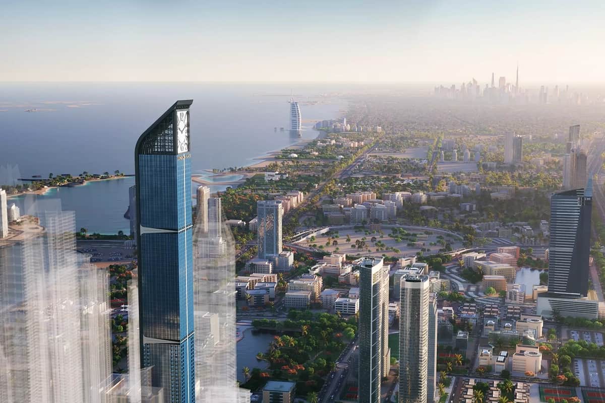 Dubai skyline featuring Aeternitas tower