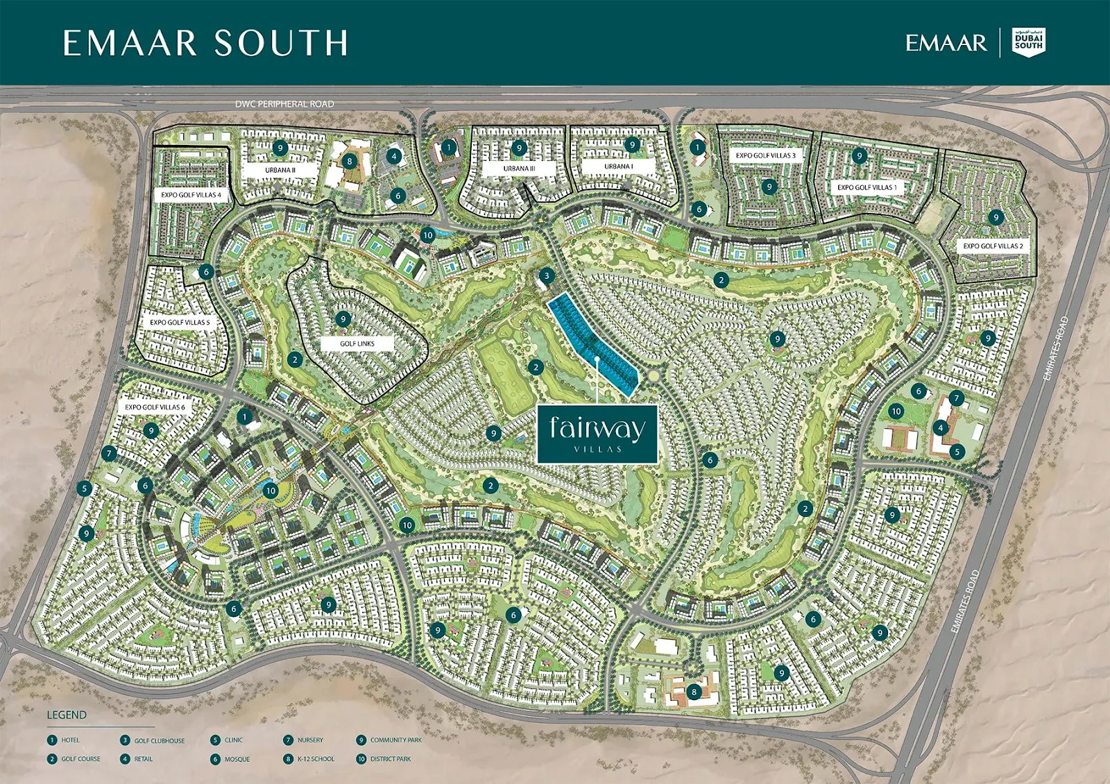 Master plan for fairway villas at Emaar south