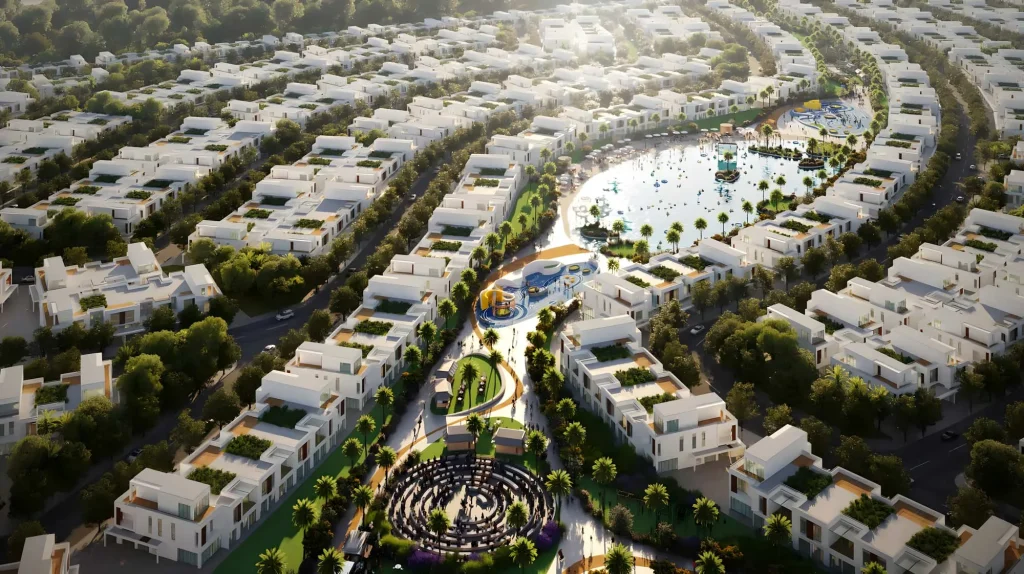 Top view of Damac riverside Dubai properties