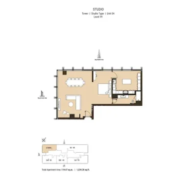 Floor Plan for Residence 110 at Business Bay