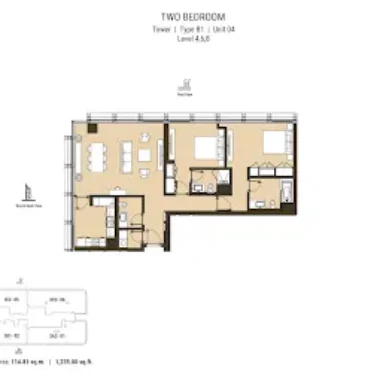 Floor Plan for Residence 110 at Business Bay