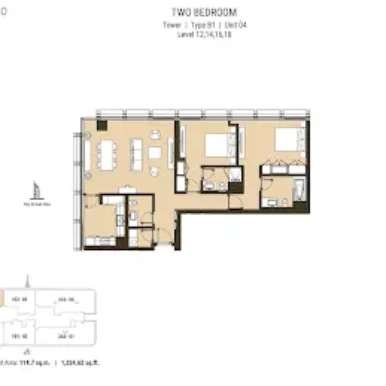 Floor Plan for Residence 110 at Business Bay