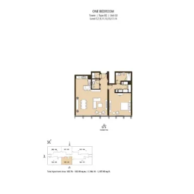 Floor Plan for Residence 110 at Business Bay