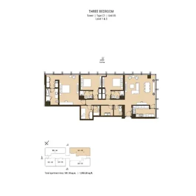 Floor Plan for Residence 110 at Business Bay