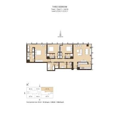 Floor Plan for Residence 110 at Business Bay