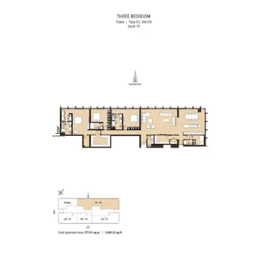 Floor Plan for Residence 110 at Business Bay