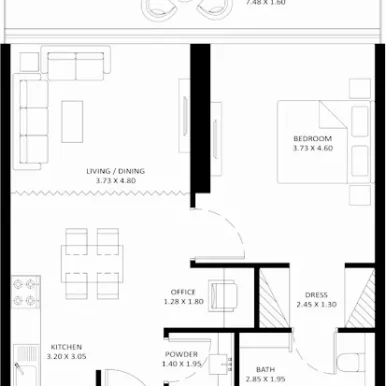 floor plan for apartments at bayz 102