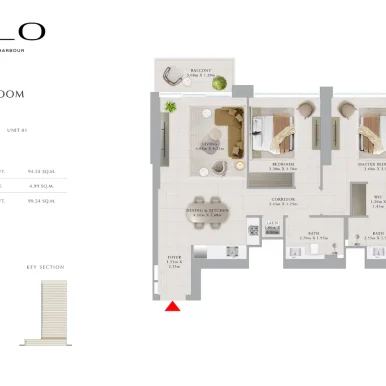 Floor plan for valo at Dubai creek harbour