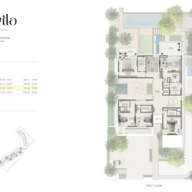 Floor plan for mansion at Lavita by Emaar