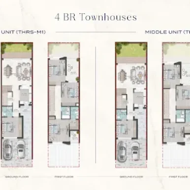 floorplan for 4 bedroom townhouses at damac riverside