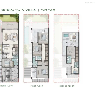 floor plan for park greens at Damac hills 2