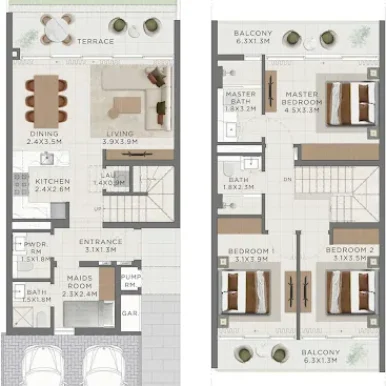 floor plan of The Heights Country Club and Wellness at Dubai Investment Park