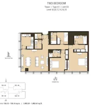 Floor Plan for Residence 110 at Business Bay